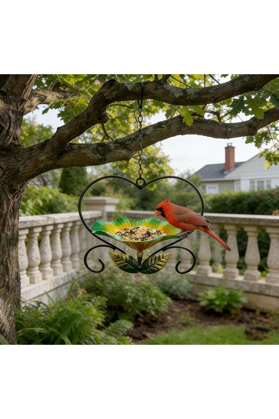 Hanging Bird Bath Hanging Bird-Feeder,Outdoor Metal Bird Feeder,Bird Bath with Chains, Hanging Bird Feeders for Outdoors for Garden Yard Decor(xw)