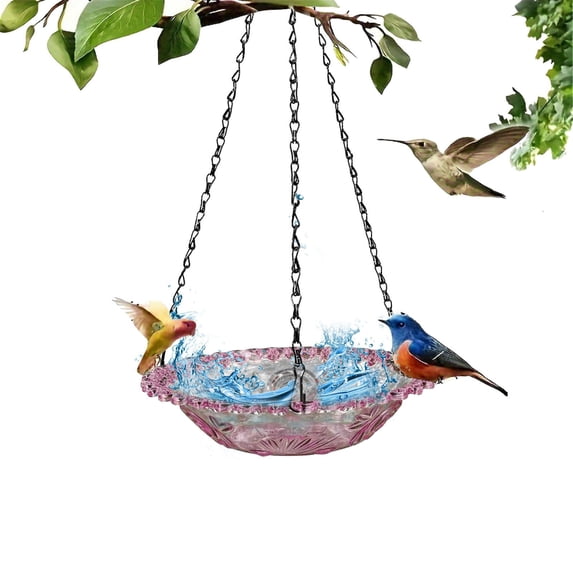 Hanging Bird Bath, Hanging Bird Feeders for Outdoors, Weather-Resistant Hanging Bird Feeder, Bird Bath for Outside Heavy Duty, Bird Water Bowl for Garden Yard Decor, 9.25"×2.17"