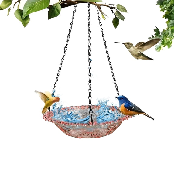 Hanging Bird Bath, Hanging Bird Feeders for Outdoors, Weather-Resistant Hanging Bird Feeder, Bird Bath for Outside Heavy Duty, Bird Water Bowl for Garden Yard Decor, 9.25"×2.17"