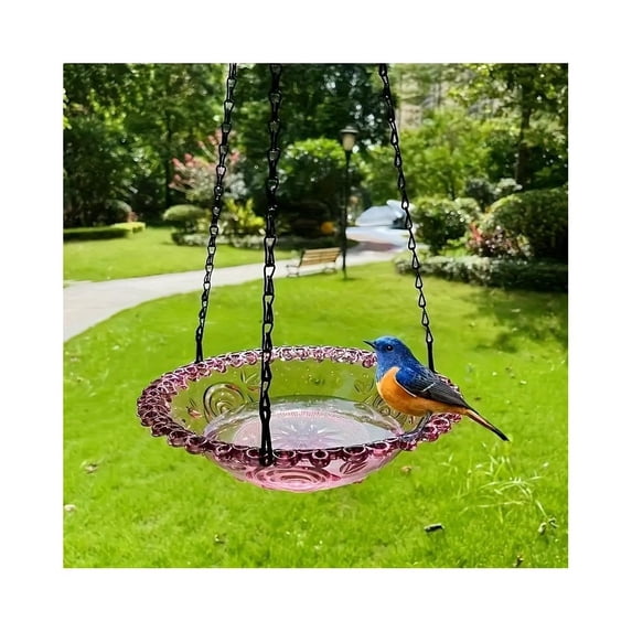 Hanging Bird Bath for Outdoors,Bird Bath Fountain,Bird Feeders Station,Hanging Birdbath Bowl,Wildlife Hummingbird Feeder,Hanging Bird Feeder Tray for Garden Patio Decor