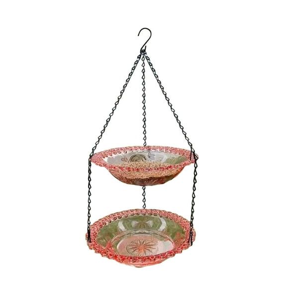Hanging Bird Bath Solar, Bird Water Fountains, Solar Bird Bath Fountain, Hummingbird Bath Bowl, Birds Elegant Bath Bowl, Bird Feeder Plate Hanging Tray for Backyard, Patio Garden Yard Decoration