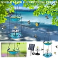thumbnail image 1 of Hanging Bird Bath with Solar Fountain, 9.25" Double Layer Outdoor Birdbath Fountain, 27.6” Adjustable Height, Hummingbird Birdbath Fountain for Patio, Yard, Garden Decoration, 1 of 7