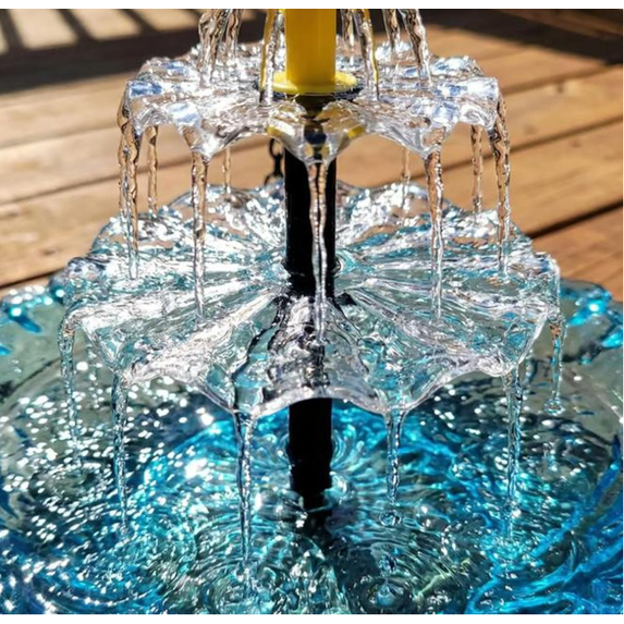 Hanging Bird Bath – Solar-Powered Glass Bowl with Cascading Water Feature(Purple