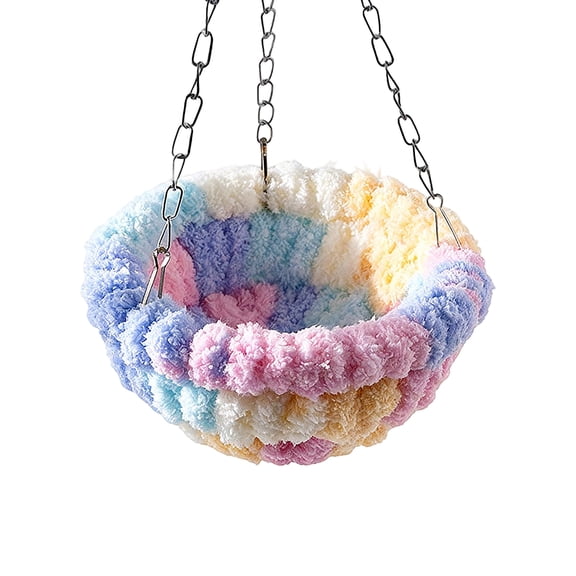 Hanging Bird Bed, Hammock for Cage Winter Warm Bird Plush Nest Parrot Sleeping Bed for Budgie Lovebird Conure Quaker