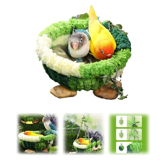Bird for Cage Hanging Bed Ideal for Breeding Birds including Conure Budgie Lovebird and Hamster Warm Rest Platform