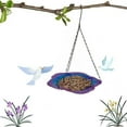 thumbnail image 1 of Hanging Bird Feeder, Bird Feeder Hanging for Garden Yard Outside Hanging Bird Feeder Tray - Metal Mesh Platform Feeders for Birds Outside Outdoors Hanging for Attracting Birds, 1 of 5
