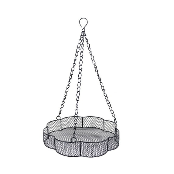 Hanging Bird Feeder, Birdfeeder Hanging for Garden Yard Outside Hanging Bird Feeder Tray - Metal Mesh Platform Feeders for Birds Outside Outdoors Hanging for Attracting Birds