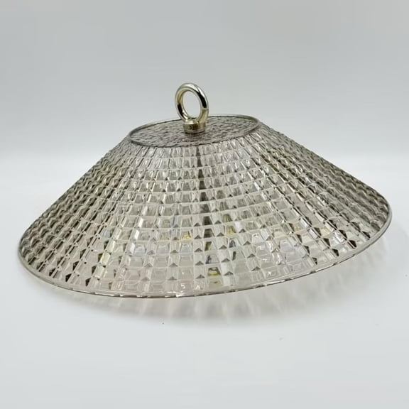 Hanging Bird Feeder, Clear Bird Feeder Baffle Dome, Full Protection for Outdoors, Chew Proof Birds Feeders Rain Guard Cover Outdoors, Gray
