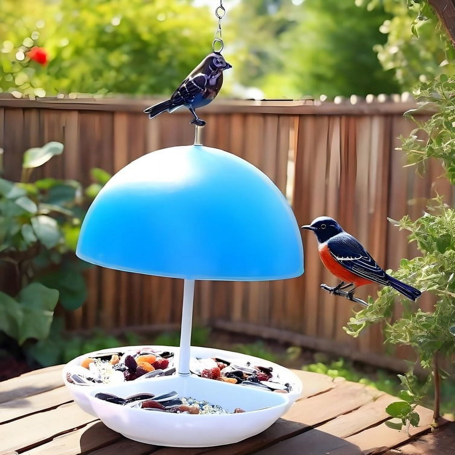 Hanging Bird Feeder Outdoor Patio Garden Decor Metal Weather Resistant