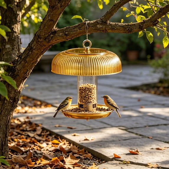 Hanging Bird Feeder Rain Guard Dome Cover, Plastic Weather Shield and Squirrel Baffle, Transparent Panoramic Design, Multi-Size Compatible for Outdoor Feeders