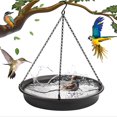 thumbnail image 1 of Hanging Bird Feeder Tray | Outdoor Bird Bath Feeder | Large Capacity Seed Tray with Vent System | Easy Clean & Install | Rustproof Metal Hanging Bird-Feeder | 22.5x23cm | 1 Pack, 1 of 5