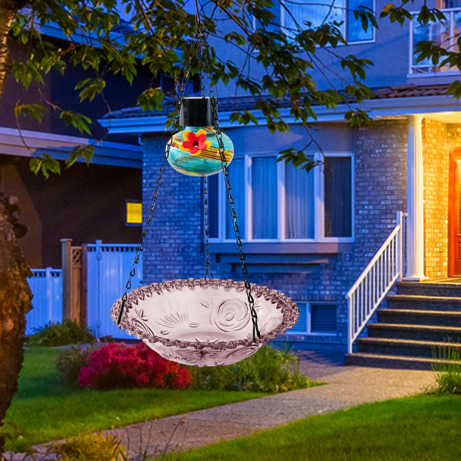 Hanging Bird Feeder,Versatile Bird Bath Tray for Outdoor,Beautiful Birds Attract and Feeding Device,Suitable for Garden and Courtyard