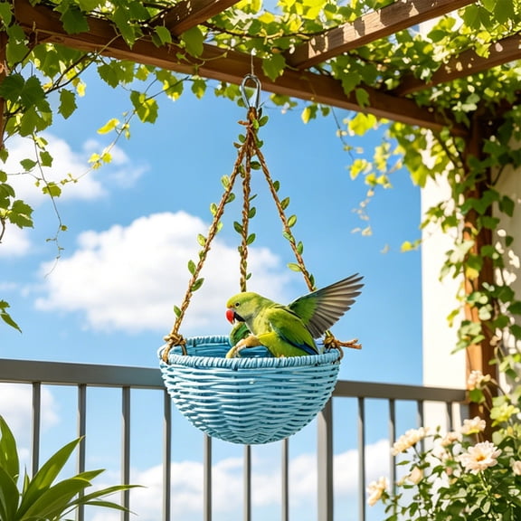 Hanging Bird Nest for Cage, Durable Plastic Parakeet Sleeping Hut, Small Parrot Hideaway Bedroom with Breathable Design, Easy-to-Clean Cage Mount Nesting Box for Cockatiels and Lovebirds