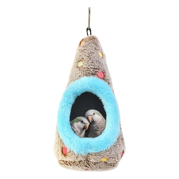 Hanging Bird Nest for Cage, Cozy Plush Bird Hammock Bed for Small Birds, Parakeet Budgie Lovebird