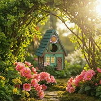 LUMIARTISAN Hanging Birdhouse Resin Hummingbird House - Weather Resistant Garden Decor