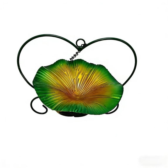 Hanging BirdBath for Outdoors - Flower Glass Bird Water Bowl with Hanging Circle, Bird Feeders for Outside, Garden, Lawn Yard Decor (1PC, Blue)