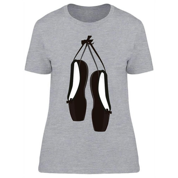 Hanging Black Pointe Shoes T-Shirt Women -Image by Shutterstock, Female XX-Large