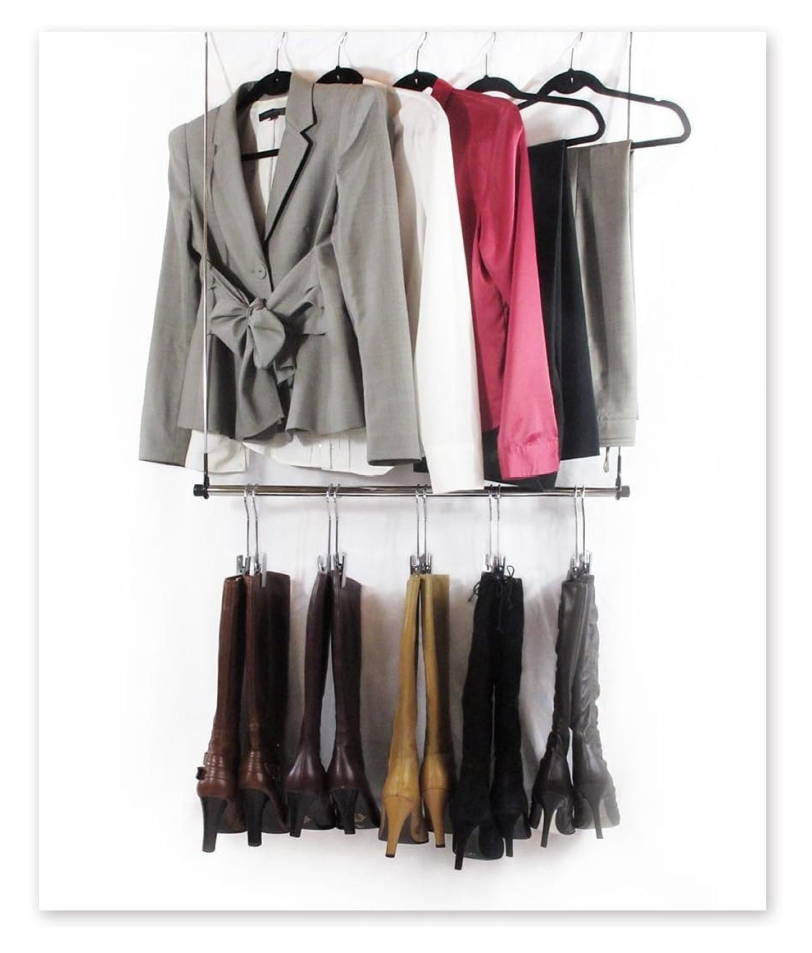 Hanging Boot RackCloset Doubler with Boot Storage System, NO Tools