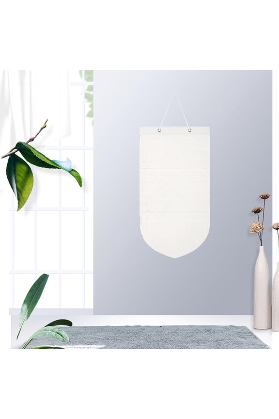 Hanging Brooch Pin Organizer Brooch Collection Storage Holder Pin Wall Display Banner Felt Brooch Display Hanging Bag for Necklace, Earrings White