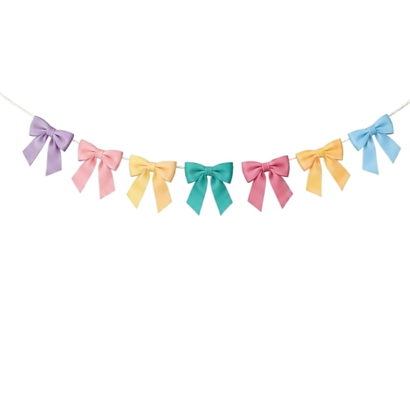 Hanging Burlap Bows with Jute Rope, 78.7in Natural Twine Length for Crafting, Rustic Farmhouse Decor, DIY Gift Wrapping Accessories, 7 Pcs