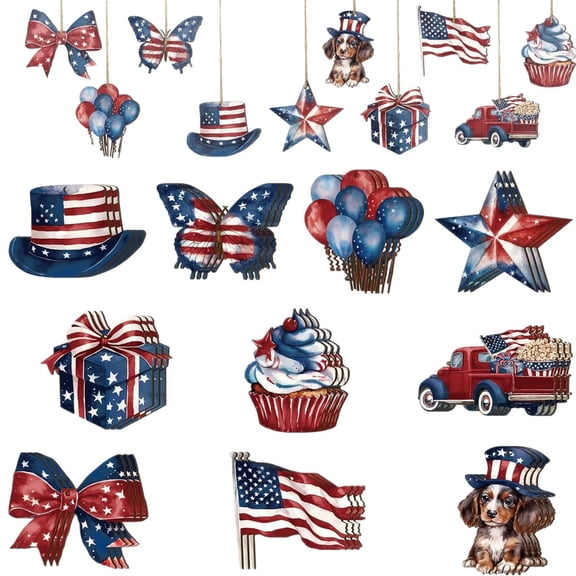 Hanging Butterfly Decorations, Red Decorations, Bow Decorations, BlueandWhite Ornaments, Red Party Decor, Bow Party Decor, Blue Butterfly Decorations, 36 Set