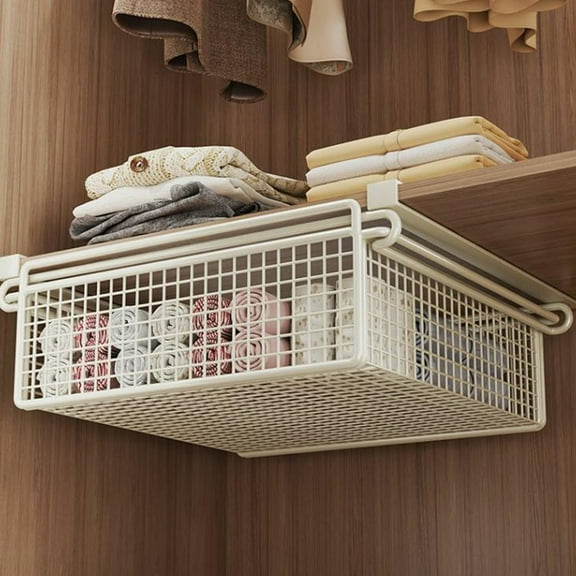 Hanging Cabinet Bin with Pullout Drawer Multifunctional Under Shelf Storage Basket for Bedroom