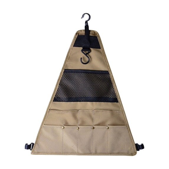 Hanging Camp Kitchen Organizer with Strong Hook and Multi-Pockets, Foldable Waterproof Camping Utensil Storage Bag 14.5x11.8 Inches, Camping Cooking Essentials for Outdoor Picnic Bbq Rv Travel