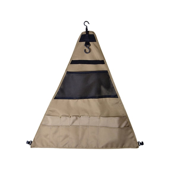 Hanging Camp Kitchen Organizer with Strong Hook and Multi-Pockets, Foldable Waterproof Camping Utensil Storage Bag 14.5x11.8 Inches, Camping Cooking Essentials for Outdoor Picnic Bbq Rv Travel