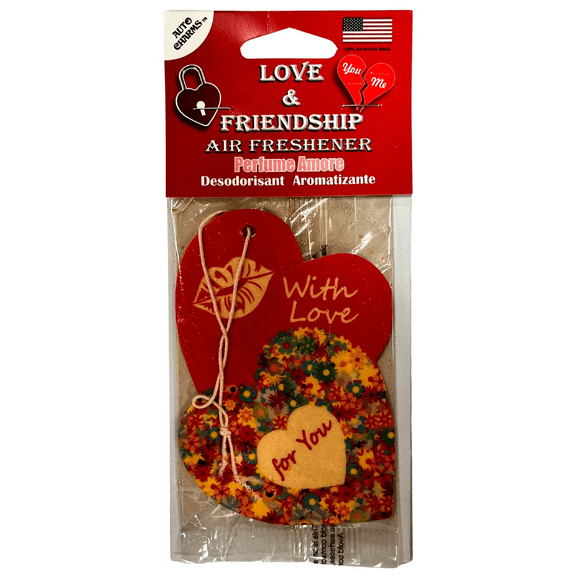 Hanging Car Air Freshener, Hearts with Love in Perfume Amore Scent, Stylish, Compact Design for Rearview Mirror, Adds Vibrant, Exotic Fragrance, Elevate Your Commute with Luxury Aroma
