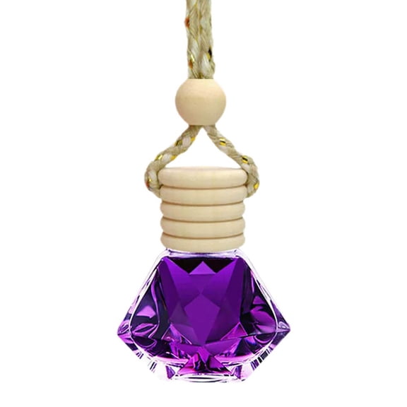 Hanging Car Aromatherapy Diffuser, Glass Bottle, Air Freshening, Stress Relief, Colorful