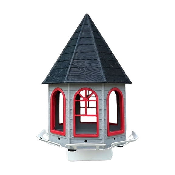 Hanging Castle Bird Feeder Outdoor Wilderness Bird Feeding Station For Garden Yard With Large Kind Tray Weather Counteractive Feeder Foolproof Clean