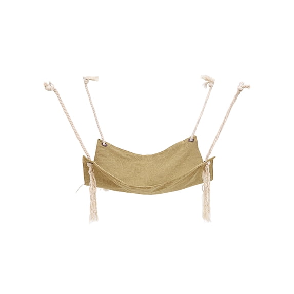 Hanging Cat Bed, Hammock Swing, Rope Hammock, 18.5*18.5*19.7in, Solid Khaki, Indoor Enclosure Resting, Cat Supplies, Tassel, 1 Pc