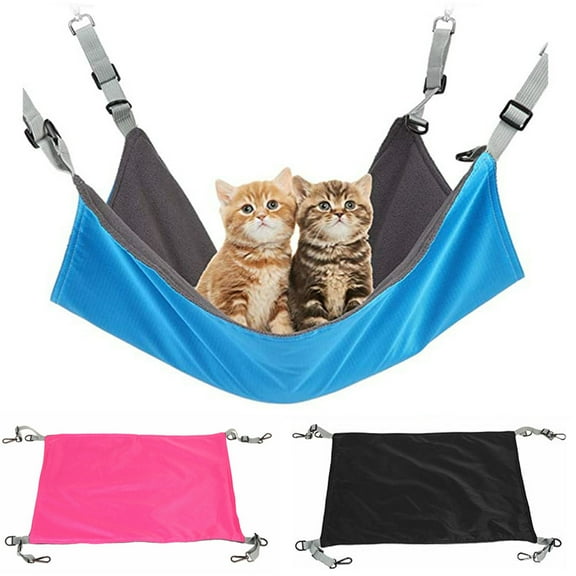 Hanging Cat Hammock, Pet Hammock for Cage, Adjustable Cat Bed Two Sides Comfortable/Waterproof Resting Sleepy Pad for Cats Small Dogs Rabbits or Other Small Animals