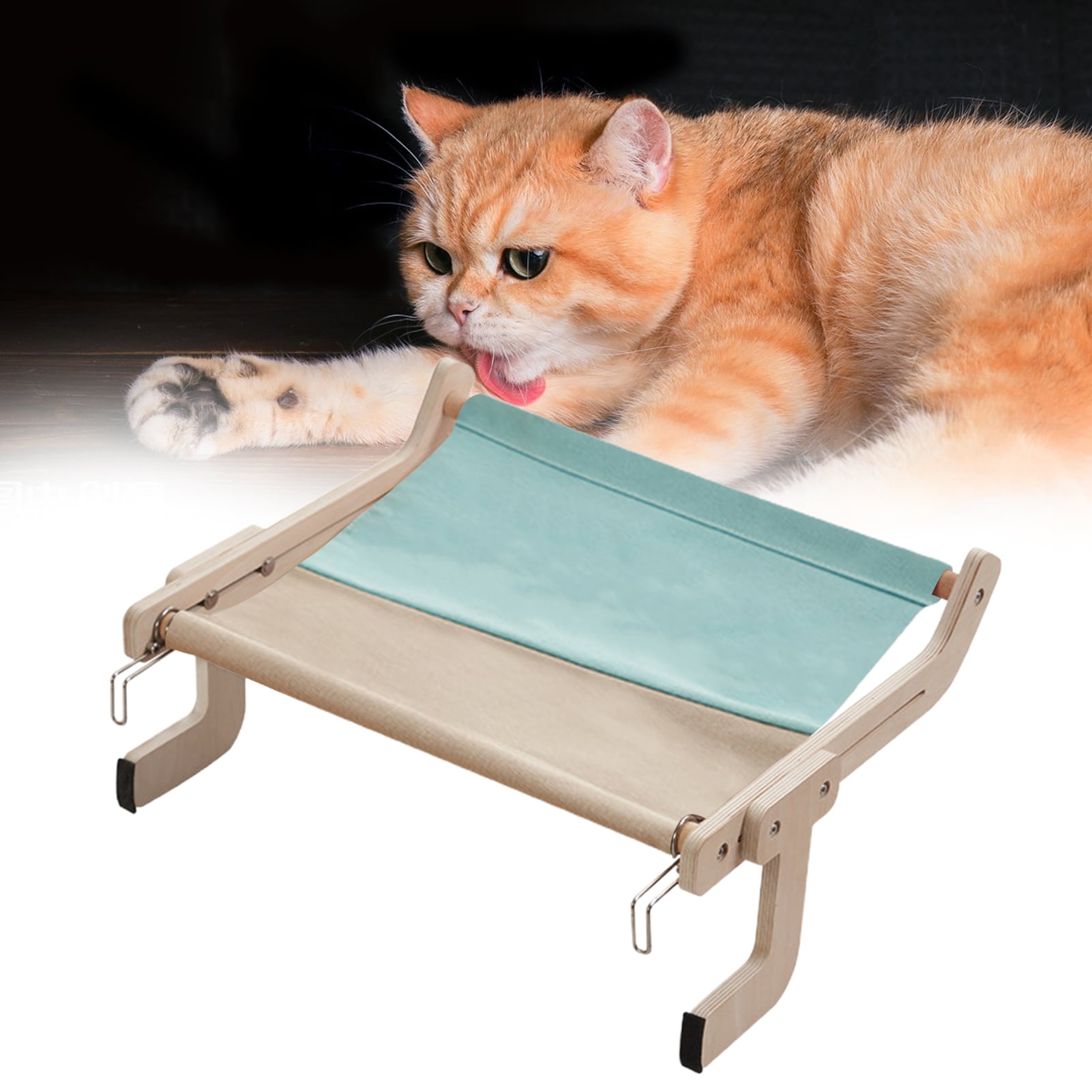 Hanging Cat Hammock Removable Seat Soft Strong Load Bearing Convenient Wall Pet Cat Hammock Pet Supplies-Blue