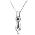thumbnail image 1 of Hanging Cat Kitty Pendant Necklace for Women Sterling Silver Ginger Lyne Collection, 1 of 7