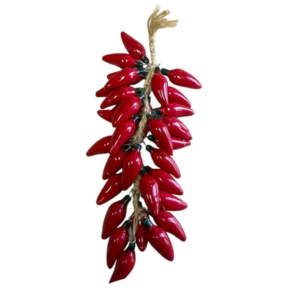 Hanging Ceramic RED Jalapeno RISTRA , Mexican Decor , Home Decor , Ceramic Vegetables , RISTRA , Mexico , Kitchen Decor , COCINA Mexicana , JALAPENOS DE Ceramica