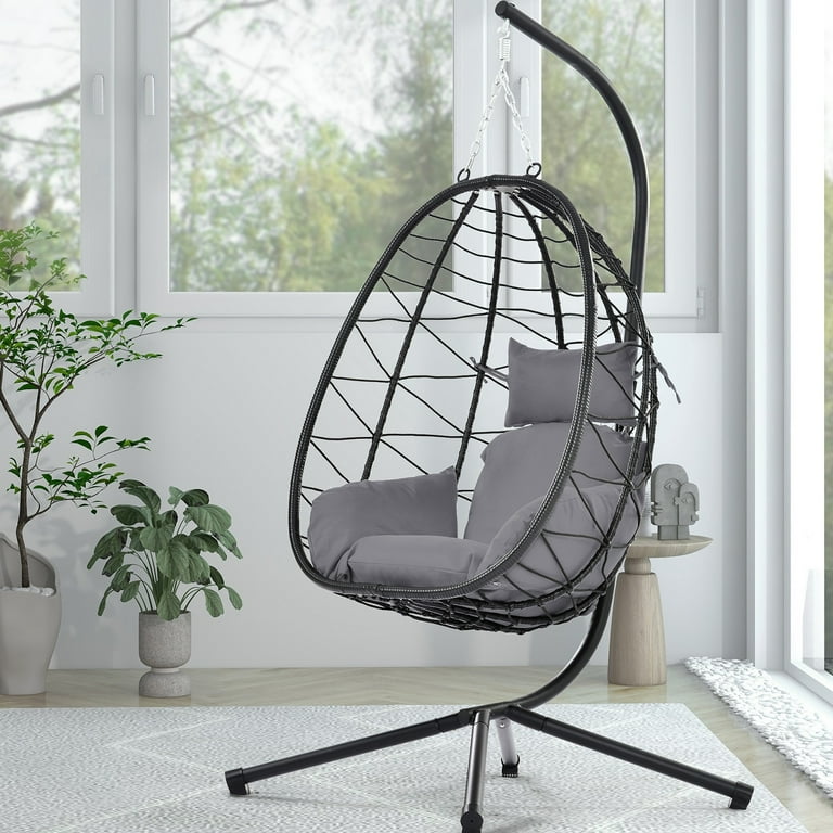 Indiamart Grey Hanging Chair Hanging Egg Chair With Stand Hanging