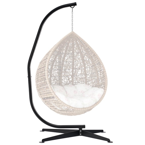 Hanging Chair Stand Heavy Duty Steel Construction, Adjustable C Stand for Sensory Swing Indoor Outdoor Use, 330lbs Load Patio Porch Tree, Black