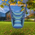 thumbnail image 1 of Hanging Chair Swing, Hanging Rope Chair with 2 Seat Cushions, Bohemian Indoor Swing Chair, Comfort Hanging Chairs for Bedrooms, Home, Patio, Yard, Deck, Max Capacity 250 Lbs Blue, JA2342, 1 of 9