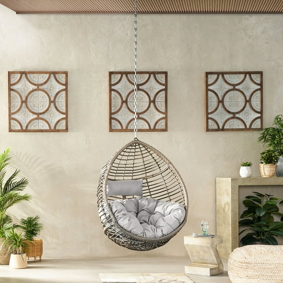 Hanging Chair With 8ft Chain, , 37.52 Lb Heavy-duty Grey, 34 In Package Depth, Elegant