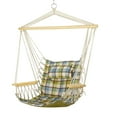 thumbnail image 1 of Hanging Chair with Pillow & Arms-Green Plaid, 1 of 7