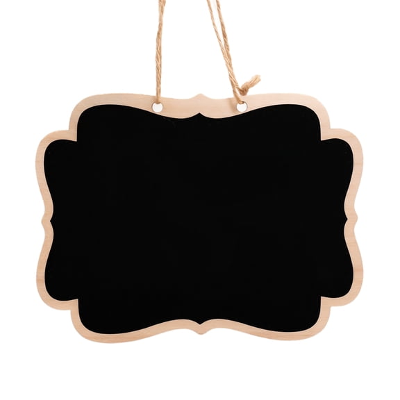 Hanging Chalkboard, Double Sided Wooden Blackboard Portable Creative Hanging Desktop Memo Message Signs Kitchen Menu Home Decor Wood Display Board Writing Surface 4.72x6.30in