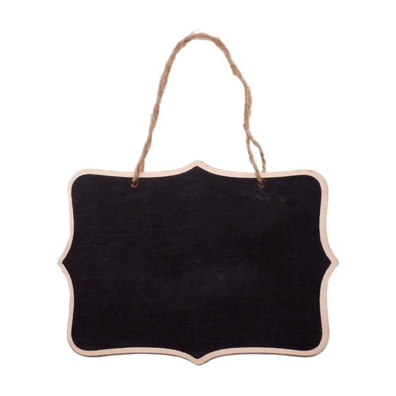 Hanging Chalkboard, Double Sided Wooden Blackboard Portable Creative Hanging Desktop Memo Message Signs Kitchen Menu Home Decor Wood Display Board Writing Surface 4.72x6.30in