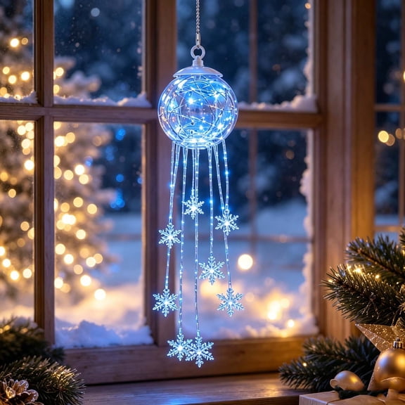 Hanging Christmas Snowflake LED Light,Festive Window Ceiling Lighting Decoration for Holiday Party