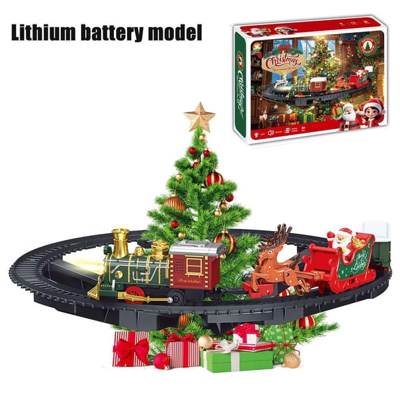 Santa Train Animation Hanging Christmas Tree Train Set, Tree-Trunk Clamp Mount Holds the ...