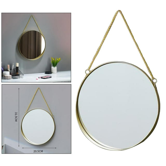 Hanging Circle Mirror Wall Decor Small Gold Round Mirror with Hanging