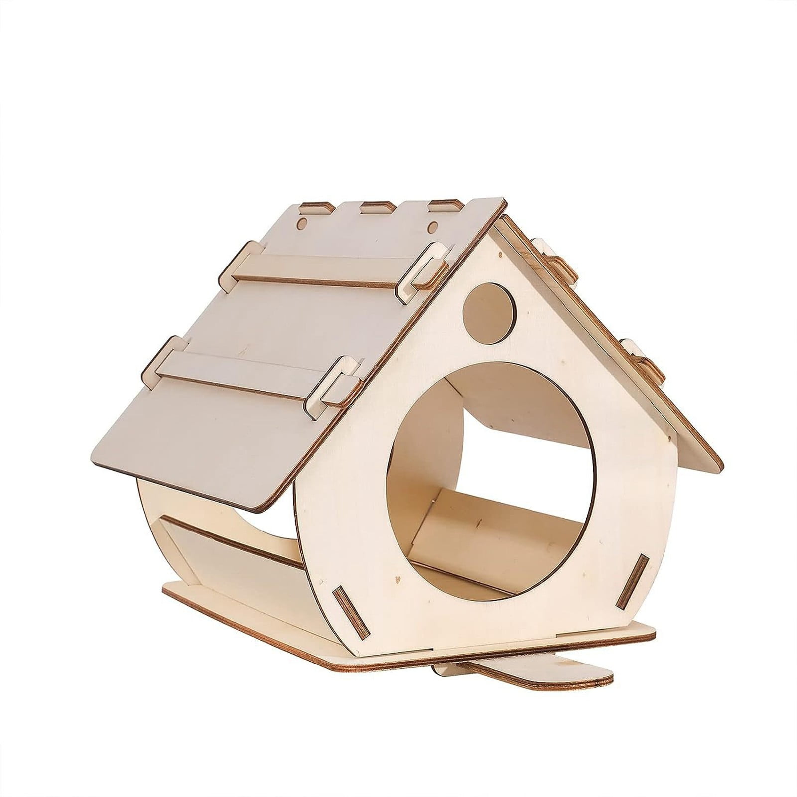 Hanging Circular Wooden Bird Feeder Birdhouse DIY Wild Birds Unlimited