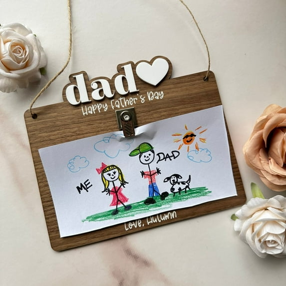 Hanging Clip Frame for Father's Day | Clip Photo Frame | Artwork Frame | Father's Day Gift | Gift for Dad | Customizable Gift for Dad