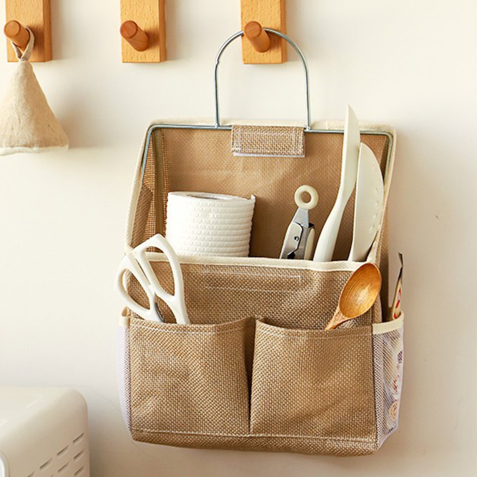 Hanging Closet Organizer Canvas Storage Shelves Yellow or White ...