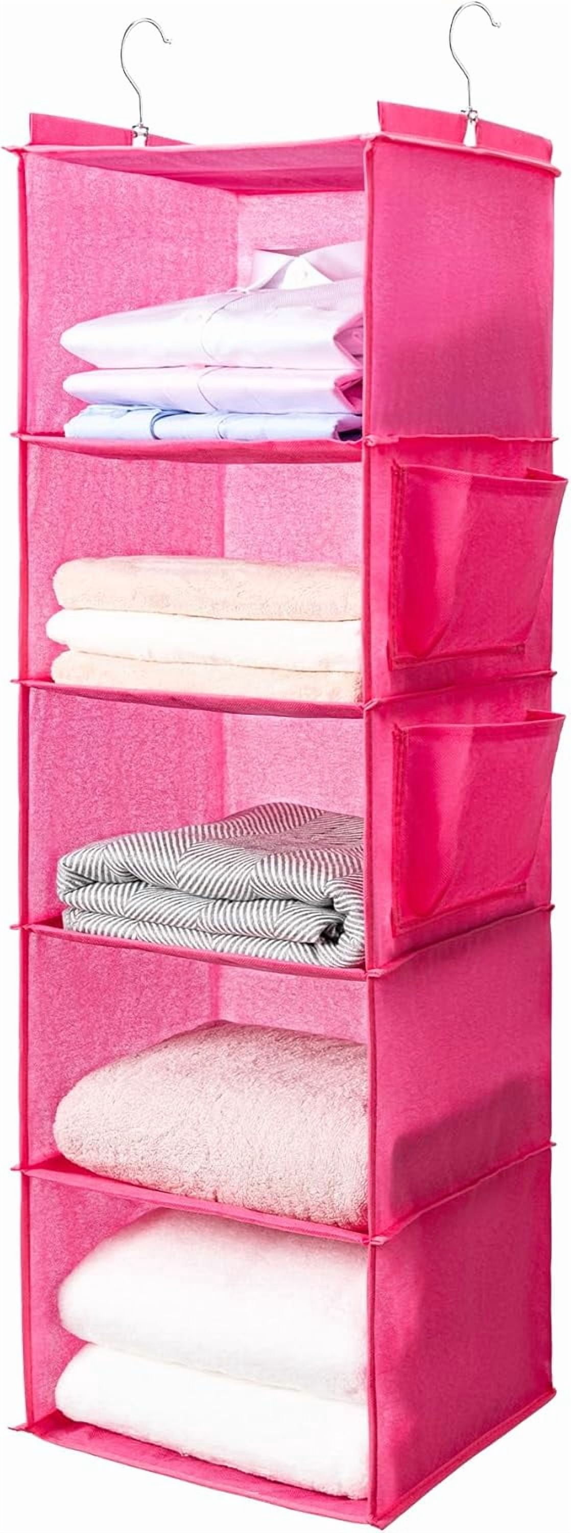 Hanging Closet Organizer and Shelves, 5 Hanging Shelf Storage Unit